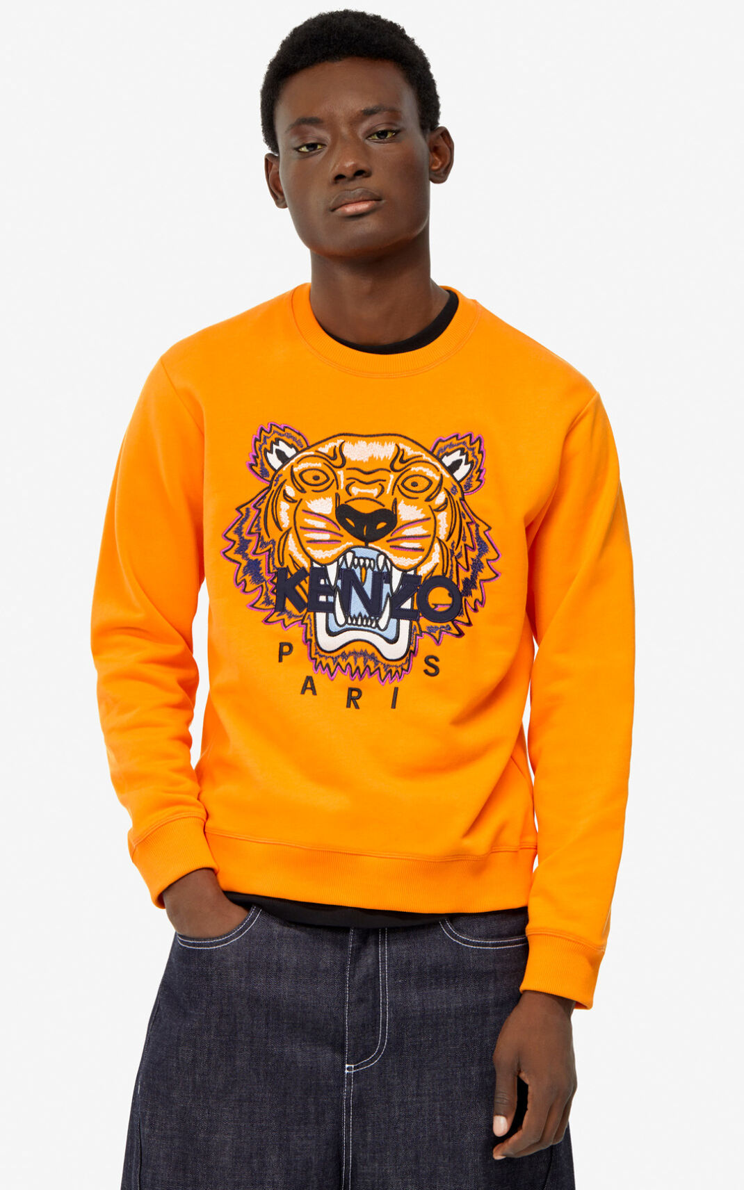 Kenzo Tiger Sweatshirt Erkek Turuncu | 5289-KRJSO